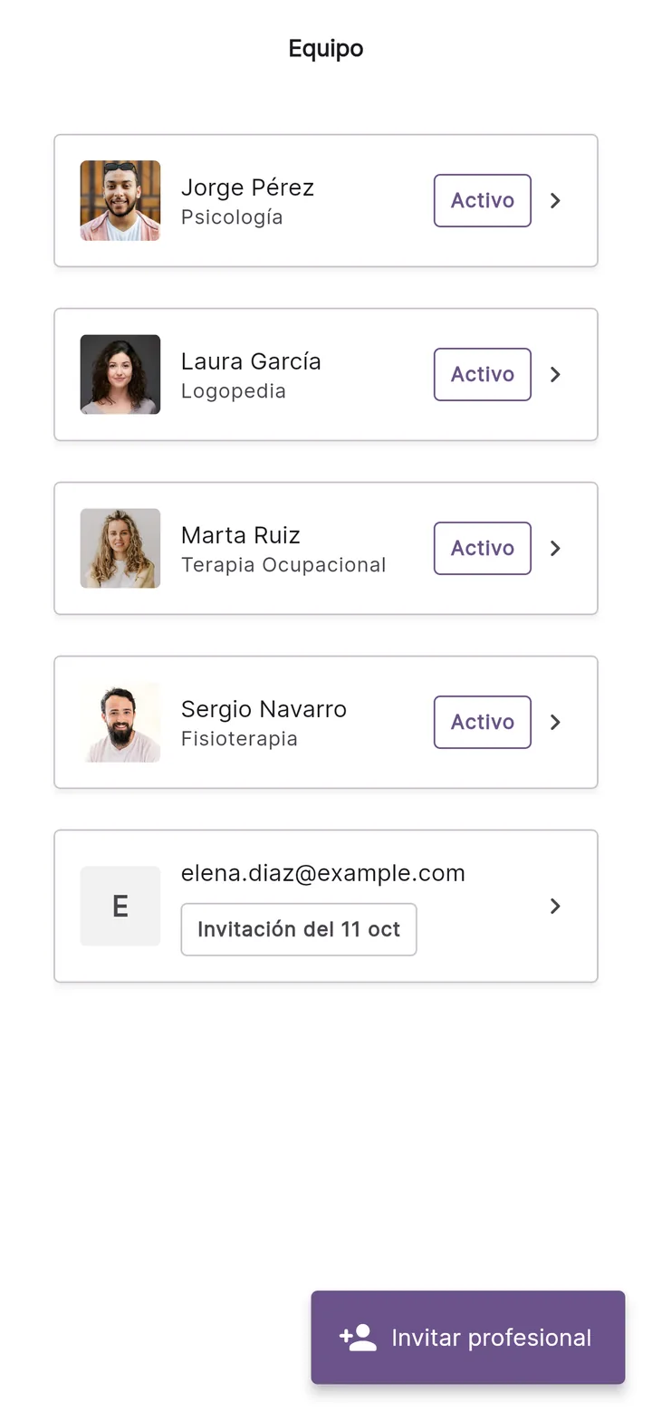 Equipo de un centro en Teratuti: profesionales activos y una invitación pendiente
