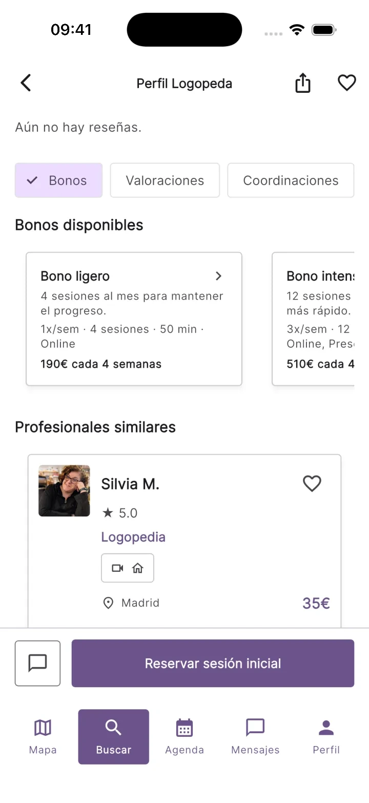 Bono de sesiones de un profesional en Teratuti