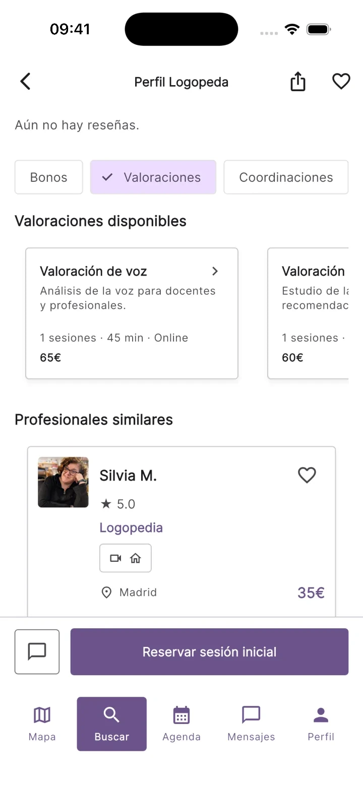 Valoración disponible de un profesional en Teratuti