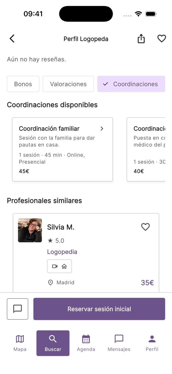 Coordinación disponible de un profesional en Teratuti
